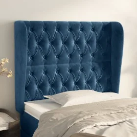 Headboard with dark blue velvet ears 93x23x118/128 cm by vidaXL, Headboards and footboards - Ref: Foro24-3118332, Price: 109,...