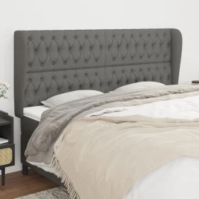 Headboard with dark gray fabric ears 183x23x118/128 cm by vidaXL, Headboards and footboards - Ref: Foro24-3118307, Price: 151...