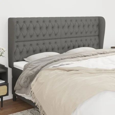Headboard with dark gray fabric ears 183x23x118/128 cm by vidaXL, Headboards and footboards - Ref: Foro24-3118307, Price: 151...