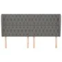 Headboard with dark gray fabric ears 183x23x118/128 cm by vidaXL, Headboards and footboards - Ref: Foro24-3118307, Price: 151...