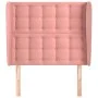 Cabecero con orejas de terciopelo rosa 93x23x118/128 cm de vidaXL, Cabeceros y pies de cama - Ref: Foro24-3118431, Precio: 78...