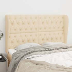 Headboard with cream fabric ears 163x23x118/128 cm by vidaXL, Headboards and footboards - Ref: Foro24-3118303, Price: 169,00 ...