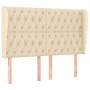 Headboard with cream fabric ears 163x23x118/128 cm by vidaXL, Headboards and footboards - Ref: Foro24-3118303, Price: 169,00 ...