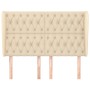 Headboard with cream fabric ears 163x23x118/128 cm by vidaXL, Headboards and footboards - Ref: Foro24-3118303, Price: 169,00 ...