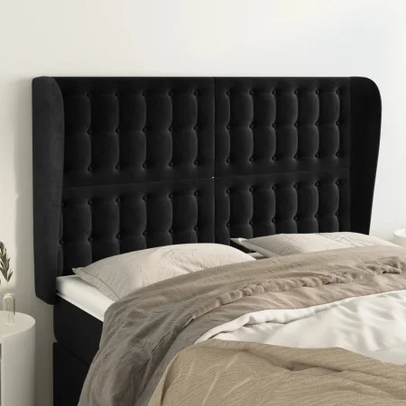 Kopfteil mit Ohren aus schwarzem Samt, 147 x 23 x 118/128 cm von vidaXL, Kopf- und Fußteile - Ref: Foro24-3118440, Preis: 165...