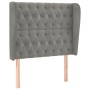 Headboard with light gray velvet ears 93x23x118/128 cm by vidaXL, Headboards and footboards - Ref: Foro24-3118328, Price: 96,...