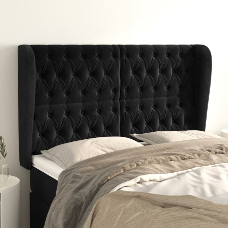 Kopfteil mit Ohren aus schwarzem Samt, 147 x 23 x 118/128 cm von vidaXL, Kopf- und Fußteile - Ref: Foro24-3118342, Preis: 166...