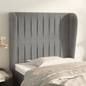 Headboard with light gray velvet ears 103x23x118/128 cm by vidaXL, Headboards and footboards - Ref: Foro24-3118236, Price: 91...
