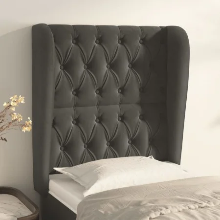 Headboard with dark gray velvet ears 83x23x118/128 cm by vidaXL, Headboards and footboards - Ref: Foro24-3118323, Price: 92,1...