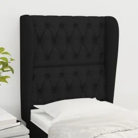 Headboard with black fabric ears 83x23x118/128 cm by vidaXL, Headboards and footboards - Ref: Foro24-3118268, Price: 85,28 €,...