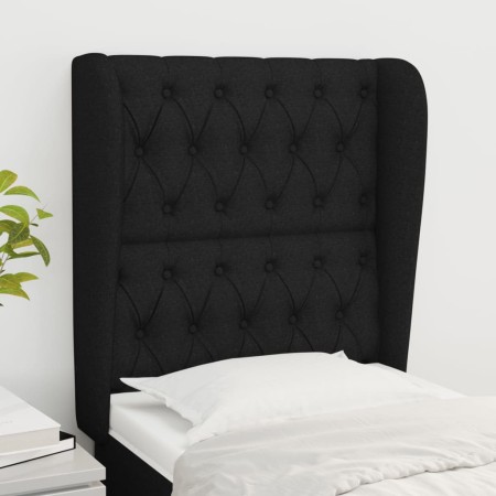 Kopfteil mit schwarzen Stoffohren 83x23x118/128 cm von vidaXL, Kopf- und Fußteile - Ref: Foro24-3118268, Preis: 86,07 €, Raba...