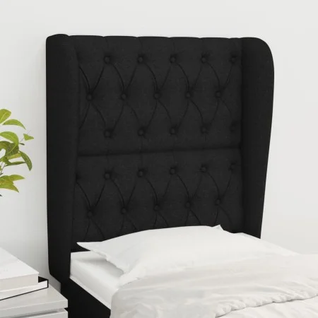Kopfteil mit schwarzen Stoffohren 83x23x118/128 cm von vidaXL, Kopf- und Fußteile - Ref: Foro24-3118268, Preis: 86,27 €, Raba...