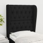 Cabecero con orejas de tela negro 83x23x118/128 cm de vidaXL, Cabeceros y pies de cama - Ref: Foro24-3118268, Precio: 86,25 €...