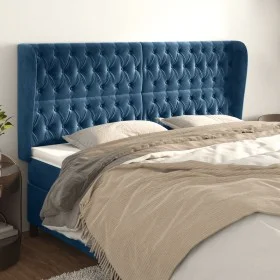 Headboard with dark blue velvet ears 183x23x118/128 cm by vidaXL, Headboards and footboards - Ref: Foro24-3118356, Price: 199...