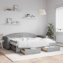 Sofá cama nido con cajones tela gris claro 80x200 cm