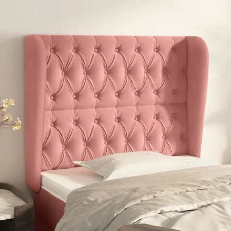 Cabecero con orejas de terciopelo rosa 93x23x118/128 cm de vidaXL, Cabeceros y pies de cama - Ref: Foro24-3118333, Precio: 89...