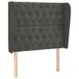 Cabecero con orejas de terciopelo gris oscuro 103x23x118/128 cm de vidaXL, Cabeceros y pies de cama - Ref: Foro24-3118335, Pr...