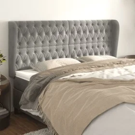 Headboard with light gray velvet ears 183x23x118/128 cm by vidaXL, Headboards and footboards - Ref: Foro24-3118352, Price: 15...
