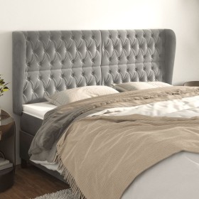 Kopfteil mit hellgrauen Samtohren 183x23x118/128 cm von vidaXL, Kopf- und Fußteile - Ref: Foro24-3118352, Preis: 164,92 €, Ra...