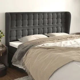 Headboard with dark gray velvet ears 183x23x118/128 cm by vidaXL, Headboards and footboards - Ref: Foro24-3118451, Price: 120...