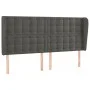 Kopfteil mit dunkelgrauen Samtohren 183x23x118/128 cm von vidaXL, Kopf- und Fußteile - Ref: Foro24-3118451, Preis: 120,76 €, ...