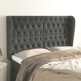 Kopfteil mit dunkelgrauen Samtohren 163x23x118/128 cm von vidaXL, Kopf- und Fußteile - Ref: Foro24-3118347, Preis: 165,48 €, ...