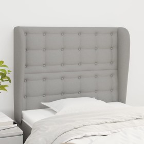 Cabecero con orejas de tela gris claro 93x23x118/128 cm de vidaXL, Cabeceros y pies de cama - Ref: Foro24-3118372, Precio: 76...