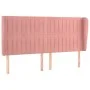 Cabecero con orejas de terciopelo rosa 183x23x118/128 cm de vidaXL, Cabeceros y pies de cama - Ref: Foro24-3118259, Precio: 1...