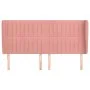 Cabecero con orejas de terciopelo rosa 183x23x118/128 cm de vidaXL, Cabeceros y pies de cama - Ref: Foro24-3118259, Precio: 1...