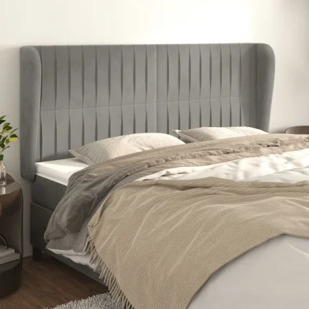 Headboard with light gray velvet ears 163x23x118/128 cm by vidaXL, Headboards and footboards - Ref: Foro24-3118248, Price: 13...
