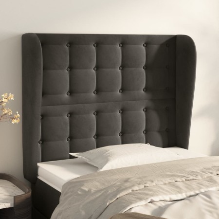 Kopfteil mit dunkelgrauen Samtohren 93x23x118/128 cm von vidaXL, Kopf- und Fußteile - Ref: Foro24-3118427, Preis: 74,02 €, Ra...