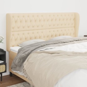 Headboard with cream fabric ears 203x23x118/128 cm by vidaXL, Headboards and footboards - Ref: Foro24-3118319, Price: 171,14 ...