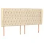 Headboard with cream fabric ears 203x23x118/128 cm by vidaXL, Headboards and footboards - Ref: Foro24-3118319, Price: 167,09 ...