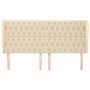 Headboard with cream fabric ears 203x23x118/128 cm by vidaXL, Headboards and footboards - Ref: Foro24-3118319, Price: 171,03 ...