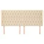 Headboard with cream fabric ears 203x23x118/128 cm by vidaXL, Headboards and footboards - Ref: Foro24-3118319, Price: 167,09 ...