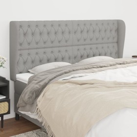 Headboard with light gray fabric ears 203x23x118/128 cm by vidaXL, Headboards and footboards - Ref: Foro24-3118314, Price: 13...