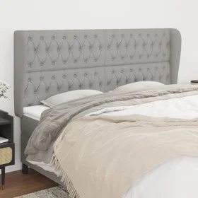 Headboard with light gray fabric ears 203x23x118/128 cm by vidaXL, Headboards and footboards - Ref: Foro24-3118314, Price: 13...