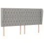 Headboard with light gray fabric ears 203x23x118/128 cm by vidaXL, Headboards and footboards - Ref: Foro24-3118314, Price: 13...
