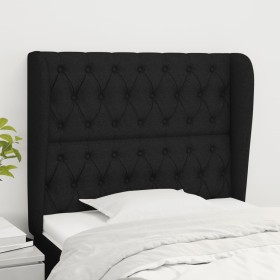 Headboard with black fabric ears 103x23x118/128 cm by vidaXL, Headboards and footboards - Ref: Foro24-3118284, Price: 89,72 €...