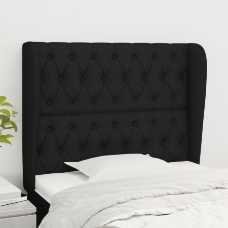 Kopfteil mit Ohren aus schwarzem Stoff, 103 x 23 x 118/128 cm von vidaXL, Kopf- und Fußteile - Ref: Foro24-3118284, Preis: 89...