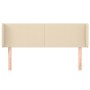 Cabecero de tela color crema 147x16x78/88 cm de vidaXL, Cabeceros y pies de cama - Ref: Foro24-3118491, Precio: 69,31 €, Desc...