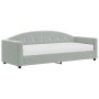 Sofá cama con colchón terciopelo gris claro 80x200 cm