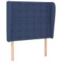 Headboard with blue fabric ears 93x23x118/128 cm by vidaXL, Headboards and footboards - Ref: Foro24-3118378, Price: 78,47 €, ...