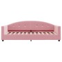 Sofá cama con colchón terciopelo rosa 80x200 cm