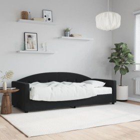 Sofá cama con colchón terciopelo negro 80x200 cm Sofá cama con colchón terciopelo negro 80x200 cm