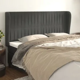 Headboard with dark gray velvet ears 163x23x118/128 cm by vidaXL, Headboards and footboards - Ref: Foro24-3118249, Price: 123...