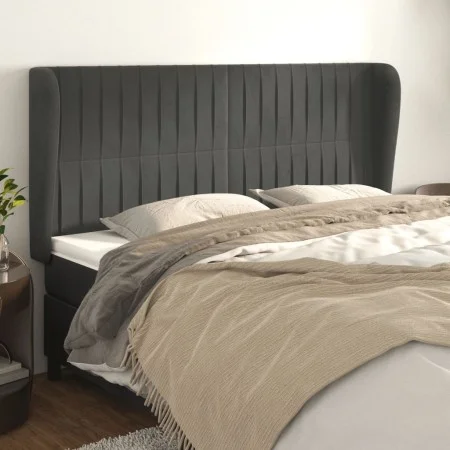 Kopfteil mit dunkelgrauen Samtohren 163x23x118/128 cm von vidaXL, Kopf- und Fußteile - Ref: Foro24-3118249, Preis: 122,95 €, ...