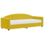 Sofá cama con colchón terciopelo amarillo 80x200 cm
