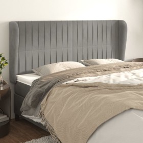 Headboard with light gray velvet ears 183x23x118/128 cm by vidaXL, Headboards and footboards - Ref: Foro24-3118254, Price: 13...