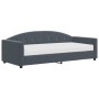 Sofá cama con colchón terciopelo gris oscuro 90x200 cm